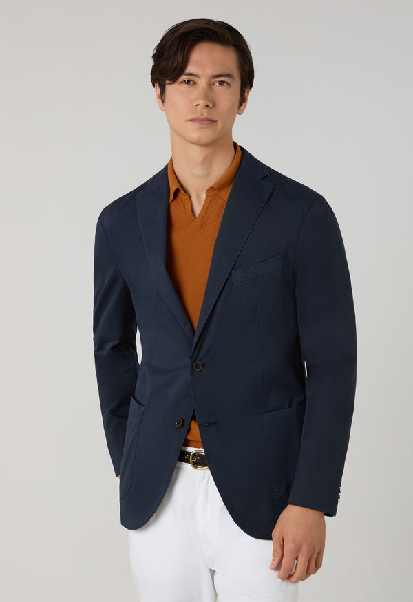 K-Jacket in cotone tinto in capo blu