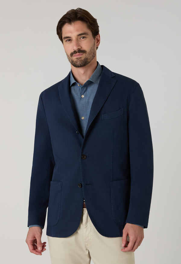 K-Jacket in cotone stretch tinto in capo blu